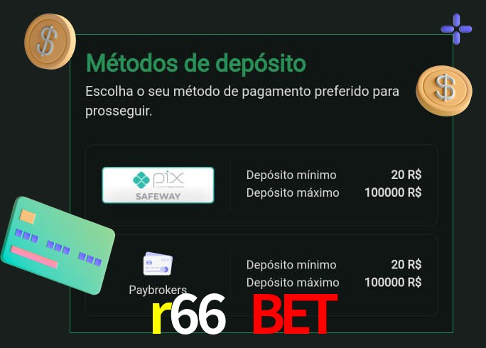 O cassino r66 bet oferece uma grande variedade de métodos de pagamento